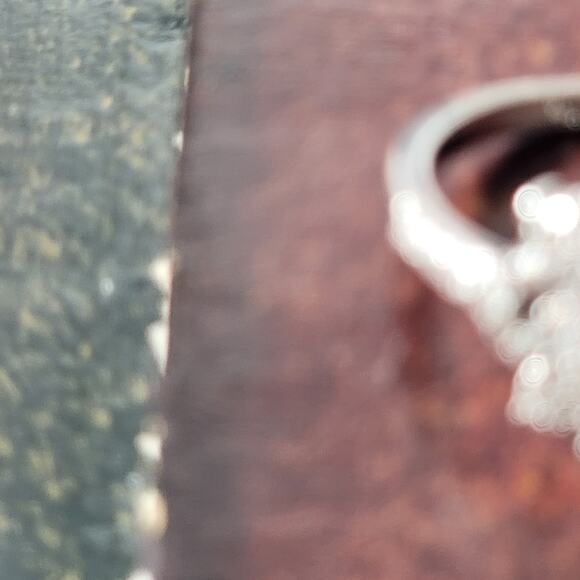 Ornate Rhodium-Plated Size 9 Ring with Yellow Gemstone and Intricate Detailing - Picture 13 of 15